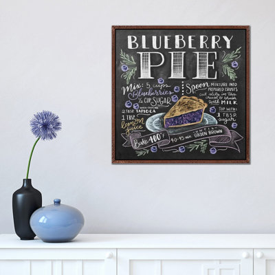 Blueberry Pie Recipe - Print on Canvas