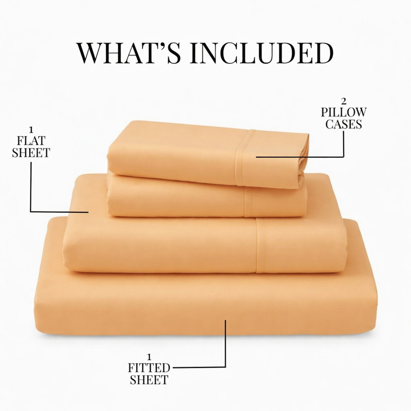 Ensemble de draps en bambou ultra doux - ensemble de 4 pièces - infroissable - feuilles de refroidissement avec poches profondes
