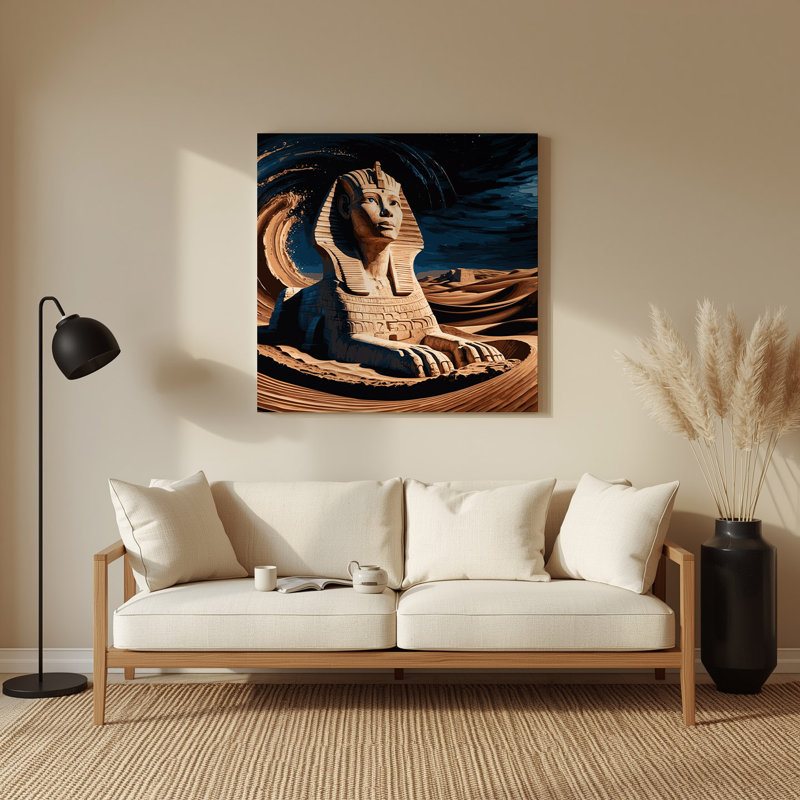 Art mural gris Sci Fi Sphinx, H 144 po x l 144 po x P 0,05 po