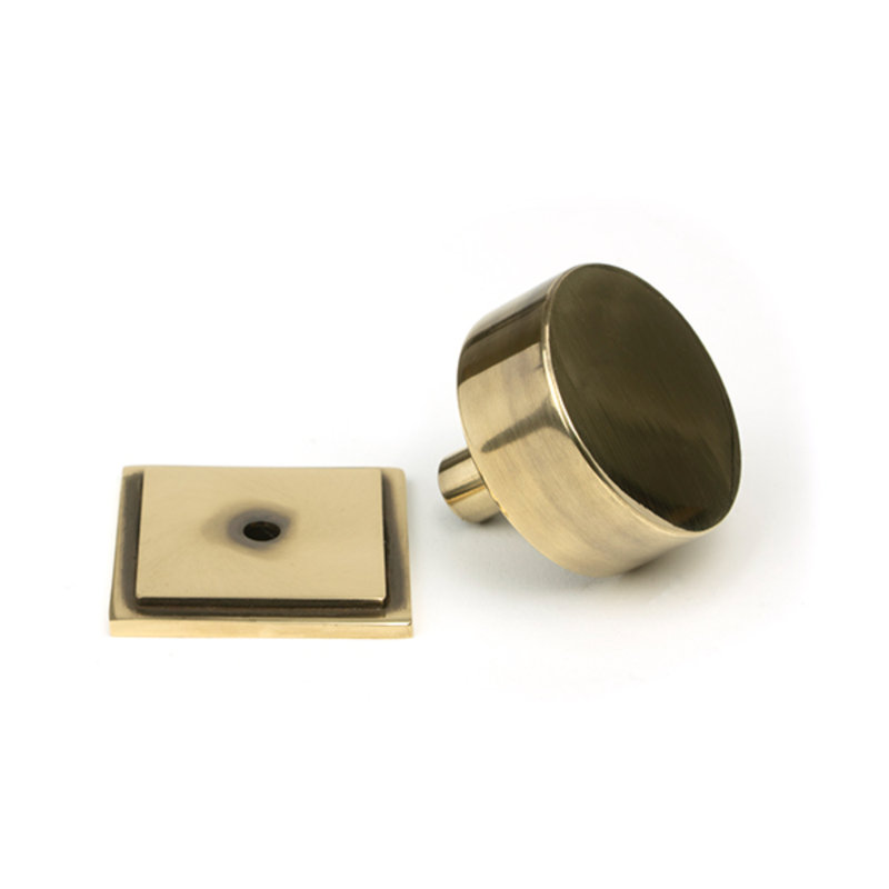38mm Square Knob, Aged Brass