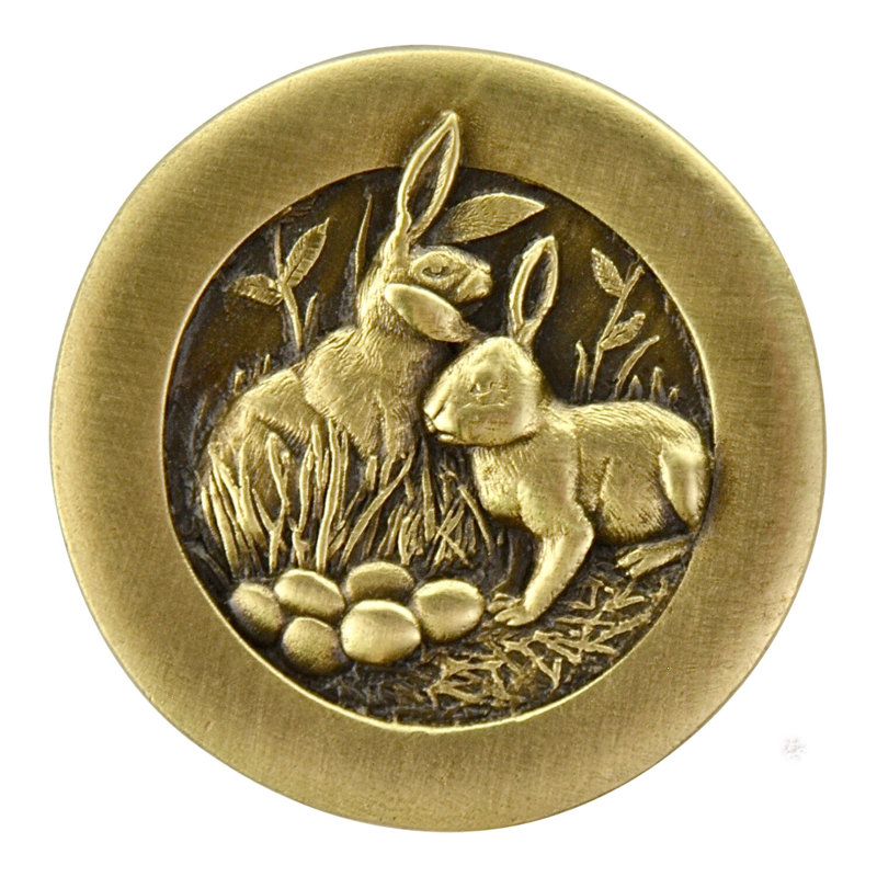 All Creatures Mushroom Knob, Antique Brass