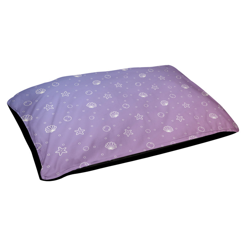 Coussin pour chien intérieur / extérieur Byrge Seashell, Grand (l 52 po x P 42 po x H 17 po), Rose / bleu