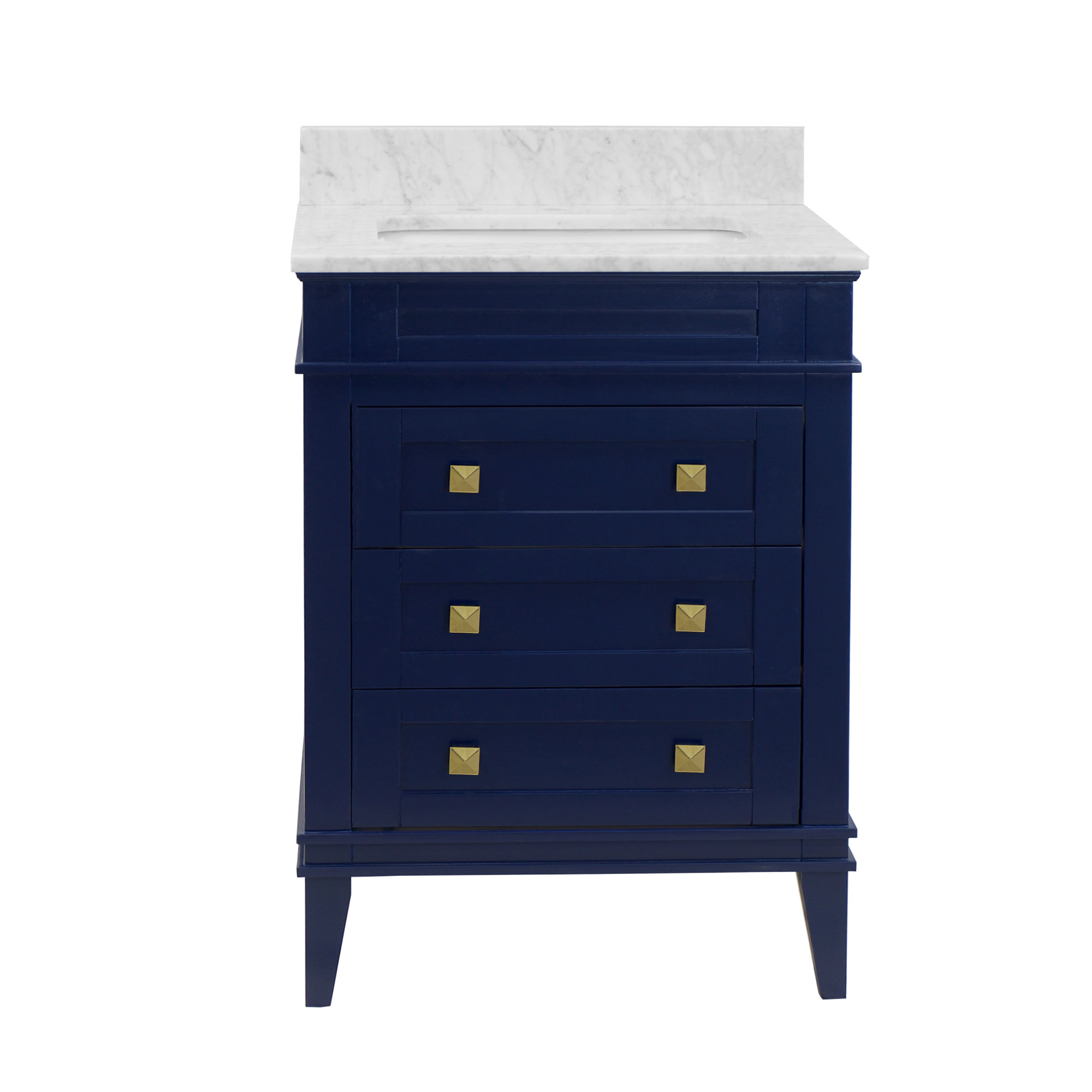 Frankfurt 24'' Single Bathroom Vanity, Carrara Marble, Royal Blue