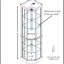 Armoire de coin avec rangement éclairé, teinte cerise, tablettes réglables, tablettes en verre-1629145886