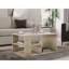 Table basse élégante avec option de fixation murale, finition travertin, 31,5 po x 19,7 po x 15,7 po | 100% panneau de particules enduit de mélamine, épaisseur: 0,7 pouce | Rangement supplémentaire et tablettes multiples, conception moderne en marbre-804519018