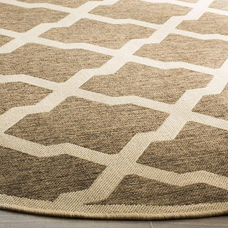 Ferrill Linden 100 Performance Geometric Rug, Round 6'7"