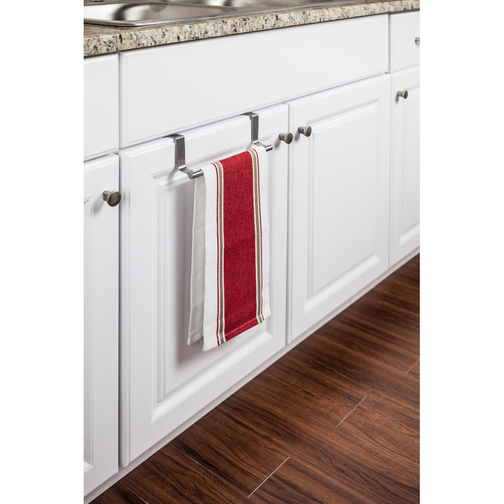 Design Modern Metal Kitchen Storage Over Cabinet Curved Towel Bar - Hang on  Inside or Outside of Doors, Organize and Hang Hand, Dish, and Tea Towels