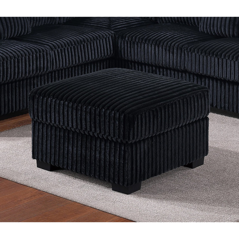 4Pc Modern Sectional Set Left And Right Arm Loveseat Matching Pillow Square Arms Cocktail Ottoman Plastic Legs Primary Living Room