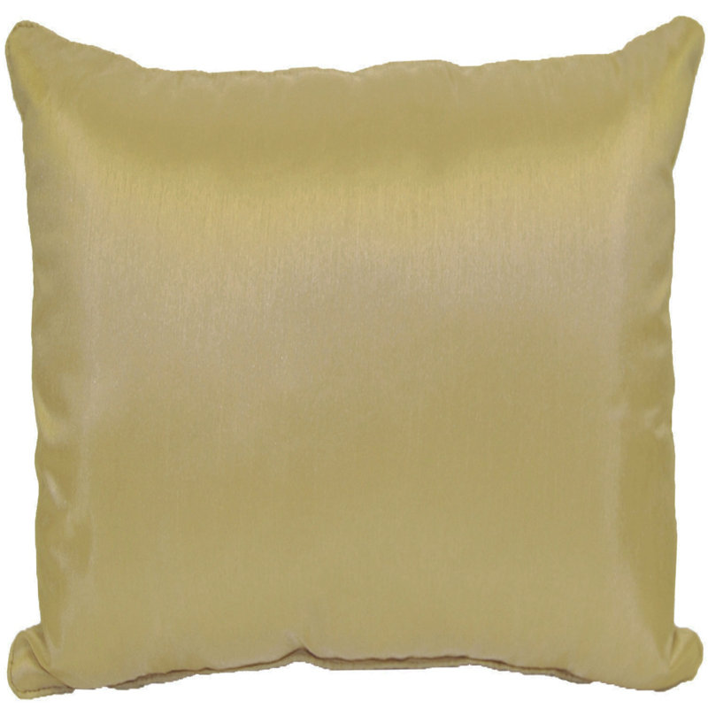 Faux Silk Throw Pillow, Gold, 18" x 18", Square