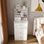 Coiffeuse 3 en 1 avec miroir à DEL et tabouret de rangement - coiffeuse de maquillage compacte avec 4 tiroirs, armoire de rangement et tabouret caché, panneau de densité, bibliothèque ouverte pour l'organisation de la chambre à coucher