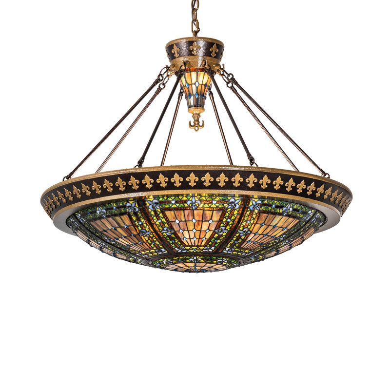 38" Wide Fleur-De-Lis Inverted Pendant