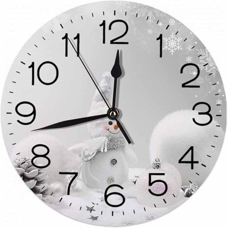 Horloge murale Numland-Cute Snowman Home