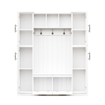 Hall Tree Set With Strong Storage And 5 Hooks