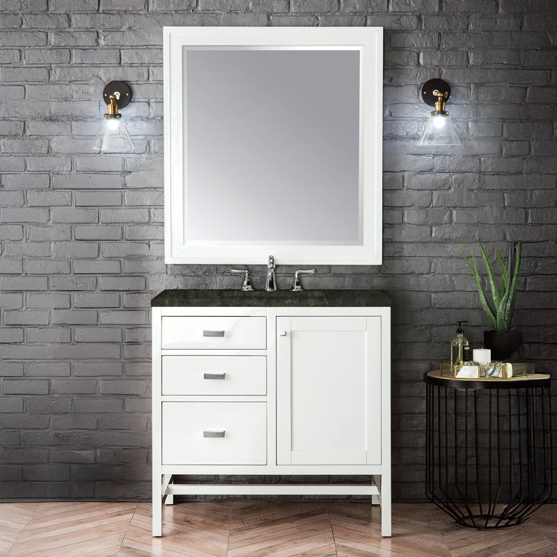 Addison Single Vanity, Glossy White, 36", Phantome Eclos