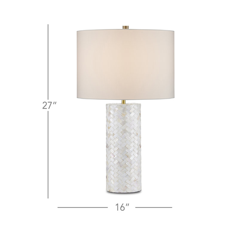 Meraki Table Lamp, Mother of Pearl, 27" H x 16" W x 16" D
