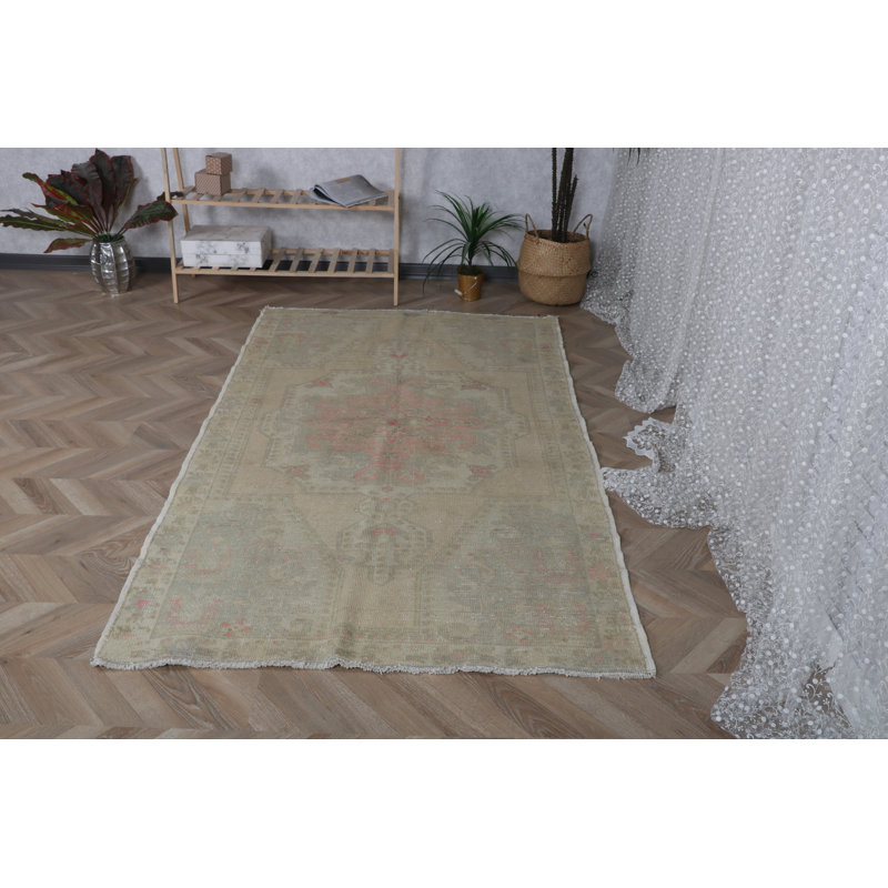 Handwoven Vintage Turkish Green Oushak Area Rug - Perfect Addition to Enliven Your Home Decor