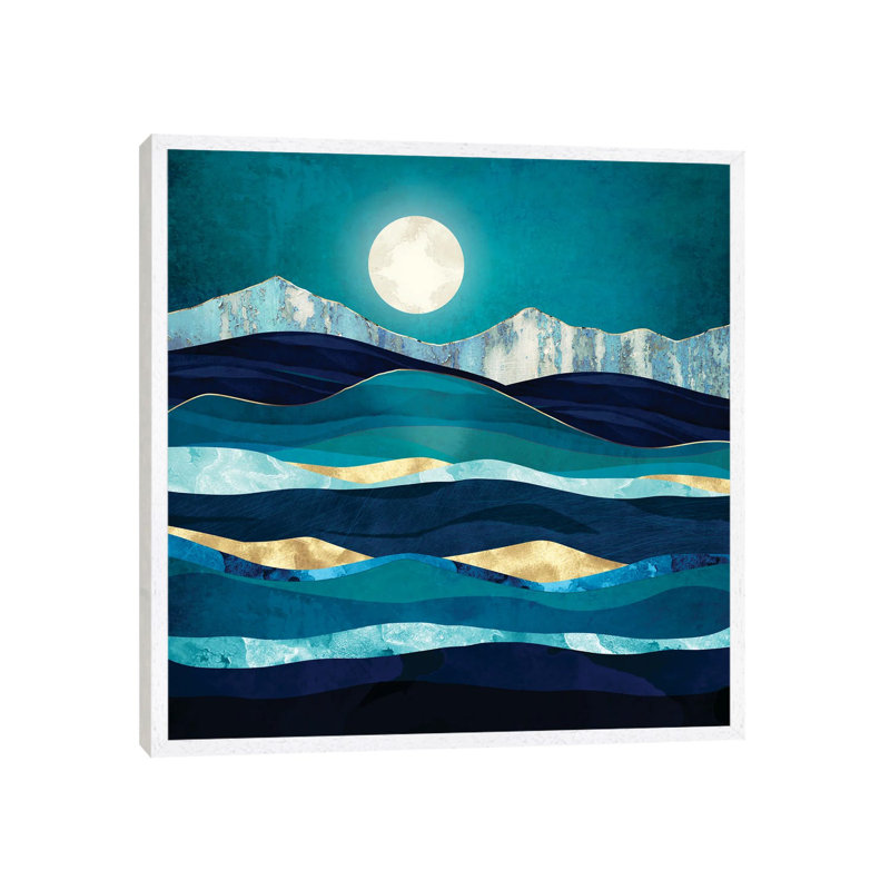 Winter Sea - Print on Canvas, 45.72 cm H x 45.72 cm W, White Framed