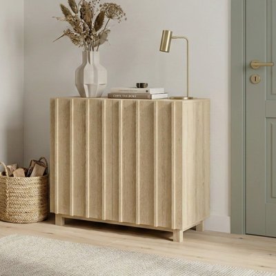 Armoire de rangement pour chaussures avec porte cannelée Araminta