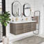 Lodena 60'' Double Sink Wall Mounted Bathroom Vanity with Resin Top-1519729081