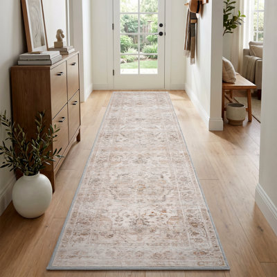 Tapis oriental doux lavable à la machine pour le salon, la chambre à coucher