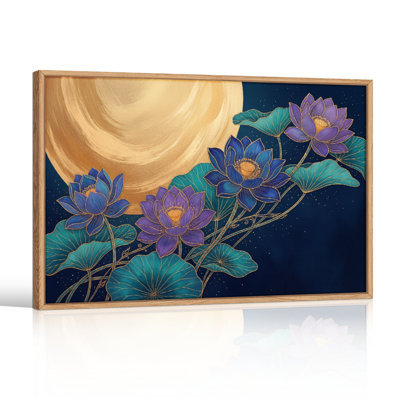 Ensemble de 1 tableau sur toile « Lotus Lune »