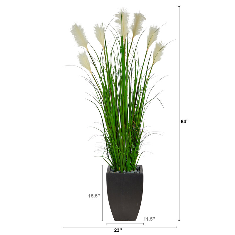 64'' Faux Wheat Grass in Clay Planter