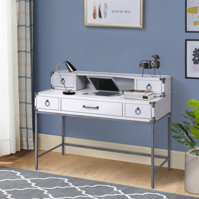 Bureau, bureau d'écriture gris et gris acier