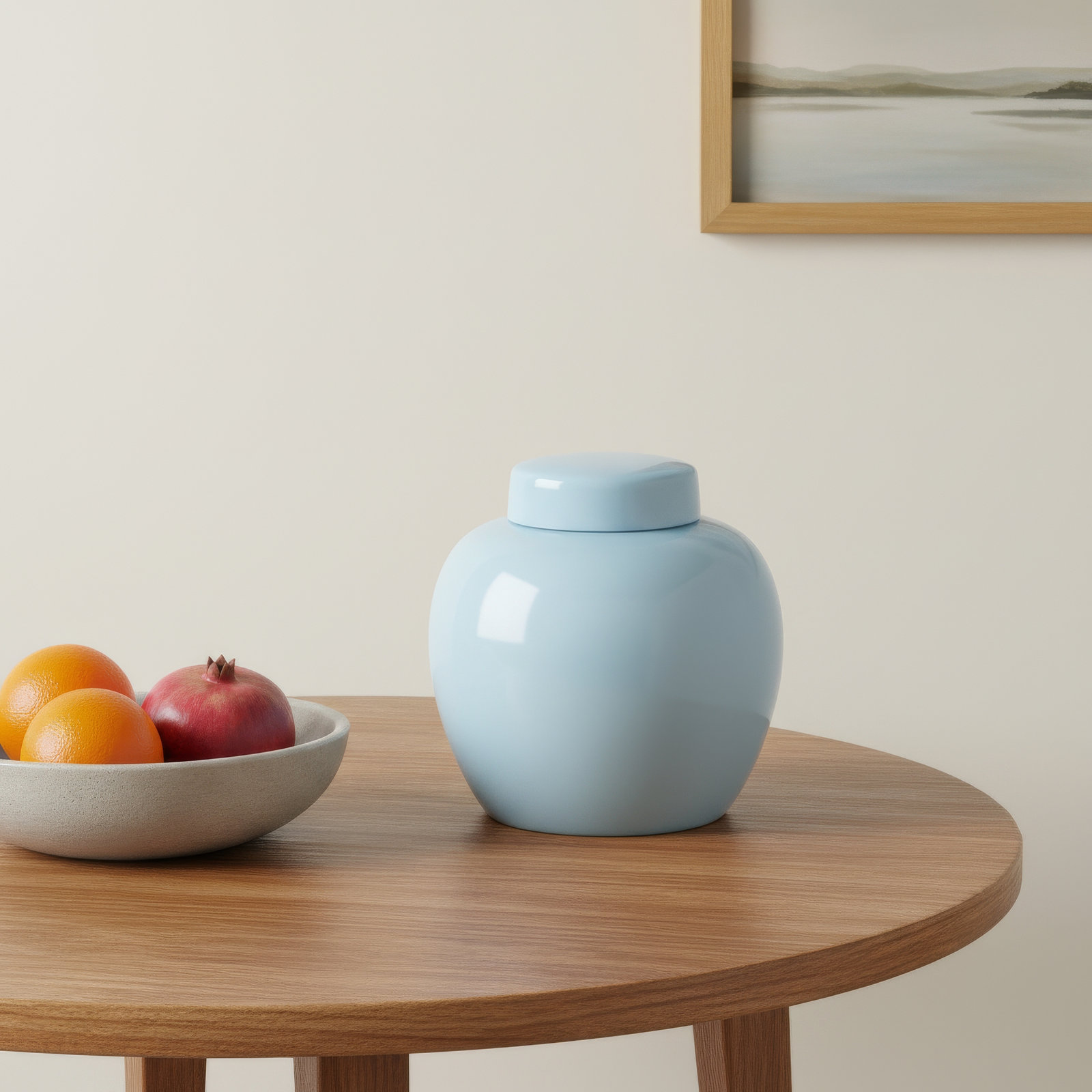 Francina 9.5'' Handmade Ceramic Ginger Jar, Blue, 9.5" H x 9" W x 9" D