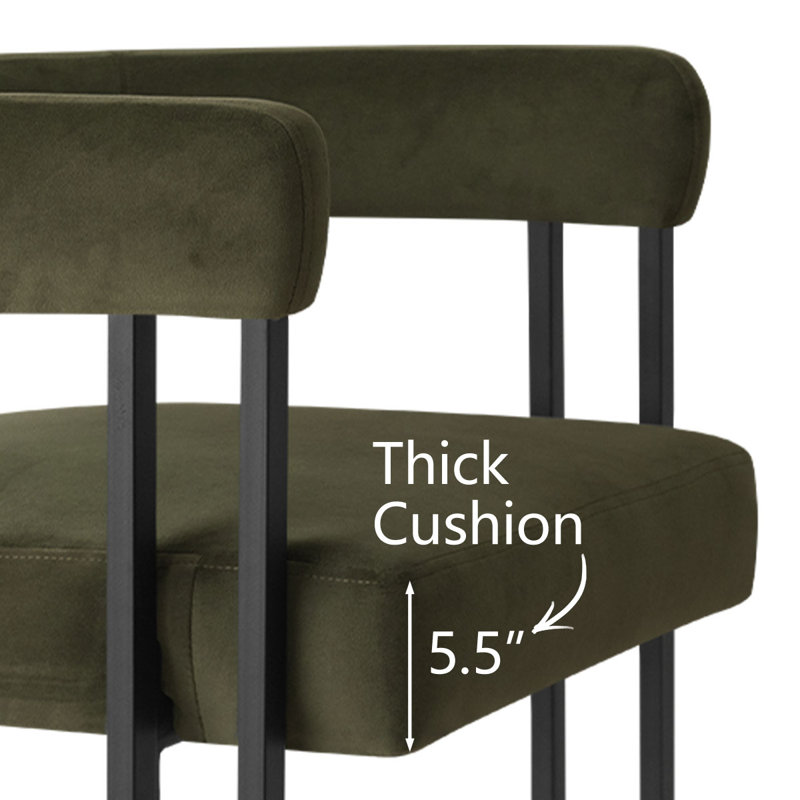 Mekah Upholstered 24'' Counter Stool Set of 2 - Metal Frame