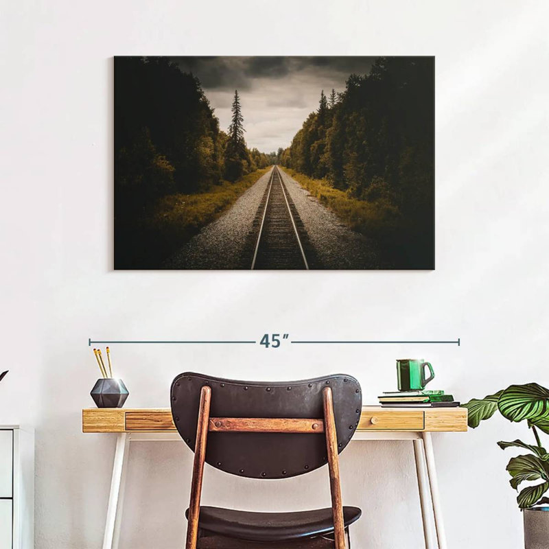 Train Track To Denali, 26" H x 39" W