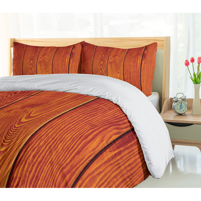 Twin Cream Rustic Timber Plank Duvet Cover Set