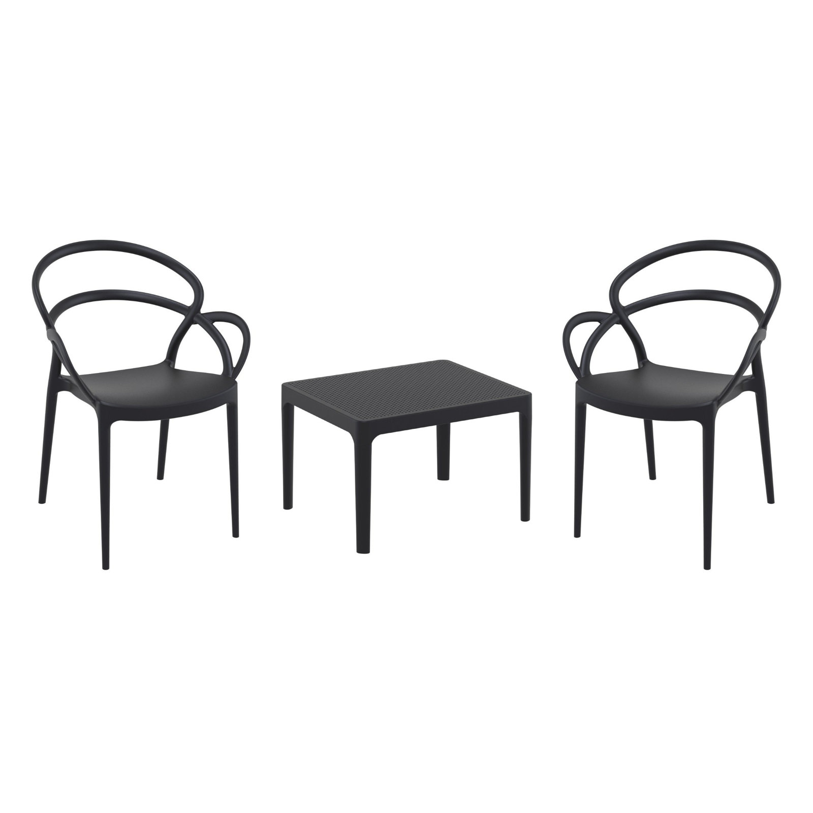 Farrah 2-Person Patio Seating Group, Black