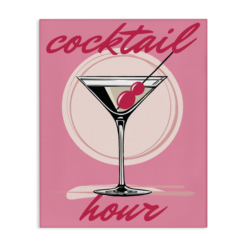 «Cocktail Hour on Pink» par Elizabeth Medley, H 30 po x l 24 po