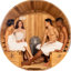 Sauna extérieur en baril - Chauffe-eau Wi-Fi 8kw avec 6 personnes Harvia Spirit