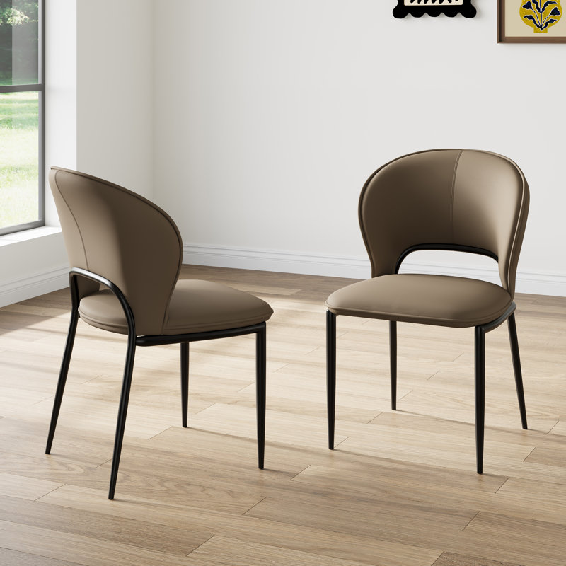 Chaises de table de salle à manger modernes, similicuir, non assemblées, Gris, 6