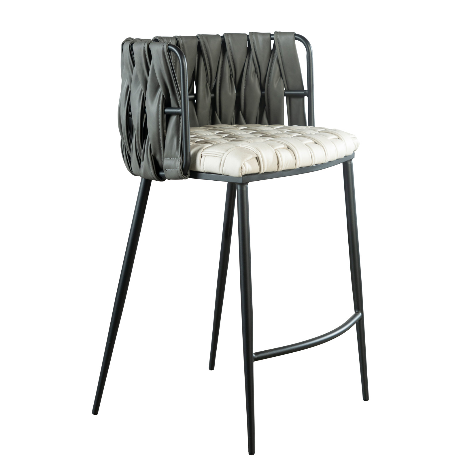 Tyrone 27" Counter Stool, Gray/White, Black
