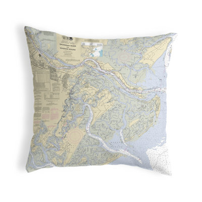 Savannah River and Wassaw Sound, GA Non Corded Indoor/Outdoor Throw Pillow