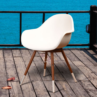 Alyisa Wood Modern Patio Dining Chairs by Lark Manor