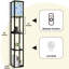 Dimmable LED Standing Floor Lamp Blue Floral, MDF Frame Floor Lamp with Remote Control, 3 Color Light, for Living Room Bedroom