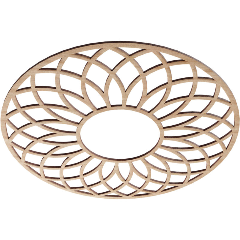 Médaillon de plafond 22 po x 22 po x 7 1/2 po x P 3/8 po, Aulne, H 22 po x l 22 po x P 0,25 po