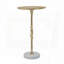 Table d'appoint dorée avec motif de nœuds de corde et base en marbre blanc - 13,8 po x 13,8 po x 24 po