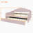 Full Size Upholstery Daybed Frame with Shall Shaped Backrest and Trundle Guest Bed-853442382