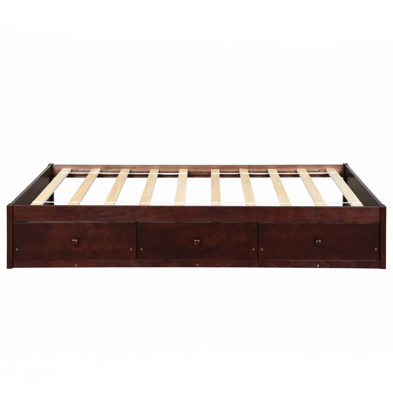 Lit plateforme simple avec rangement et 3 tiroirs