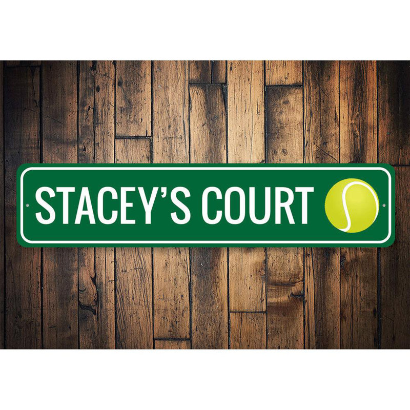 Plaque de tennis en aluminium sur mesure, H 6 po x l 24 po x P 0,063 po
