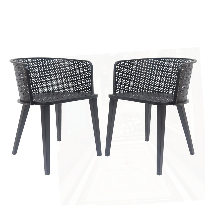 Outdoor Dining Chair(Set Of 2), Black