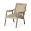  Fauteuil en tissu crème et naturel délavé