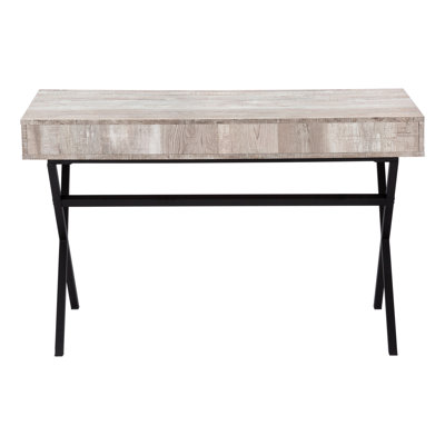 Computer Desk, Home Office, Laptop, Storage Drawers, 48"L, Work, Beige Laminate, Black Metal, Contemporary, Modern