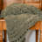 Donna Sharp Olive Chenille Knit Woven Throw-1541640234