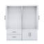 Armoire-penderie 4 portes avec tiroirs, blanc
