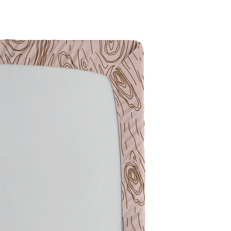 Drap-housse à motif floral Ambesonne, Drap-housse simple TG, Rose, marron foncé / abstrait
